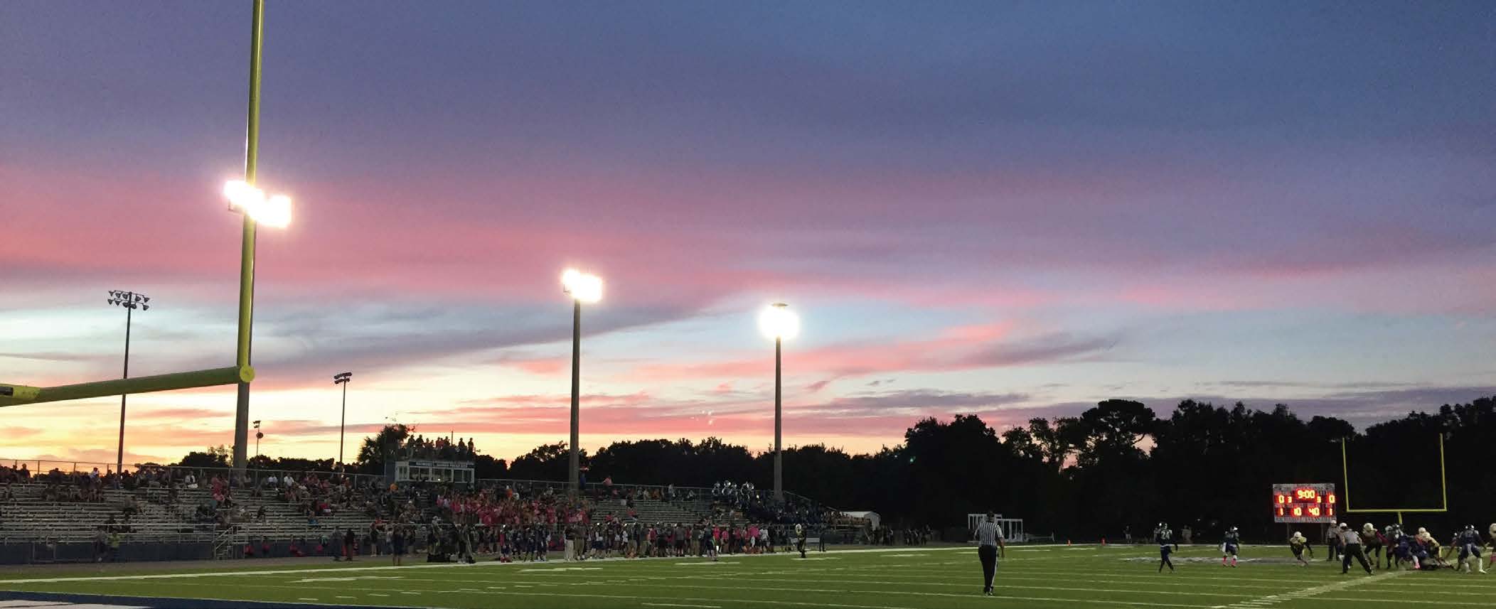Lake Howell High School Athletic Complex at dusk